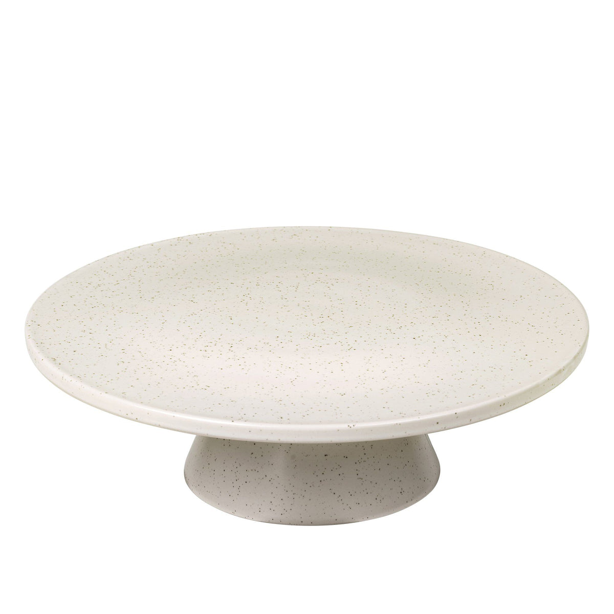 Broste Nordic Vanilla kagefad på 30 cm i cremehvid glaseret stentøj