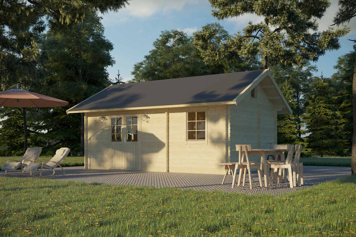 Carolina havehus i træ på 22 m² med hems i klassisk design fra Sølund Huse