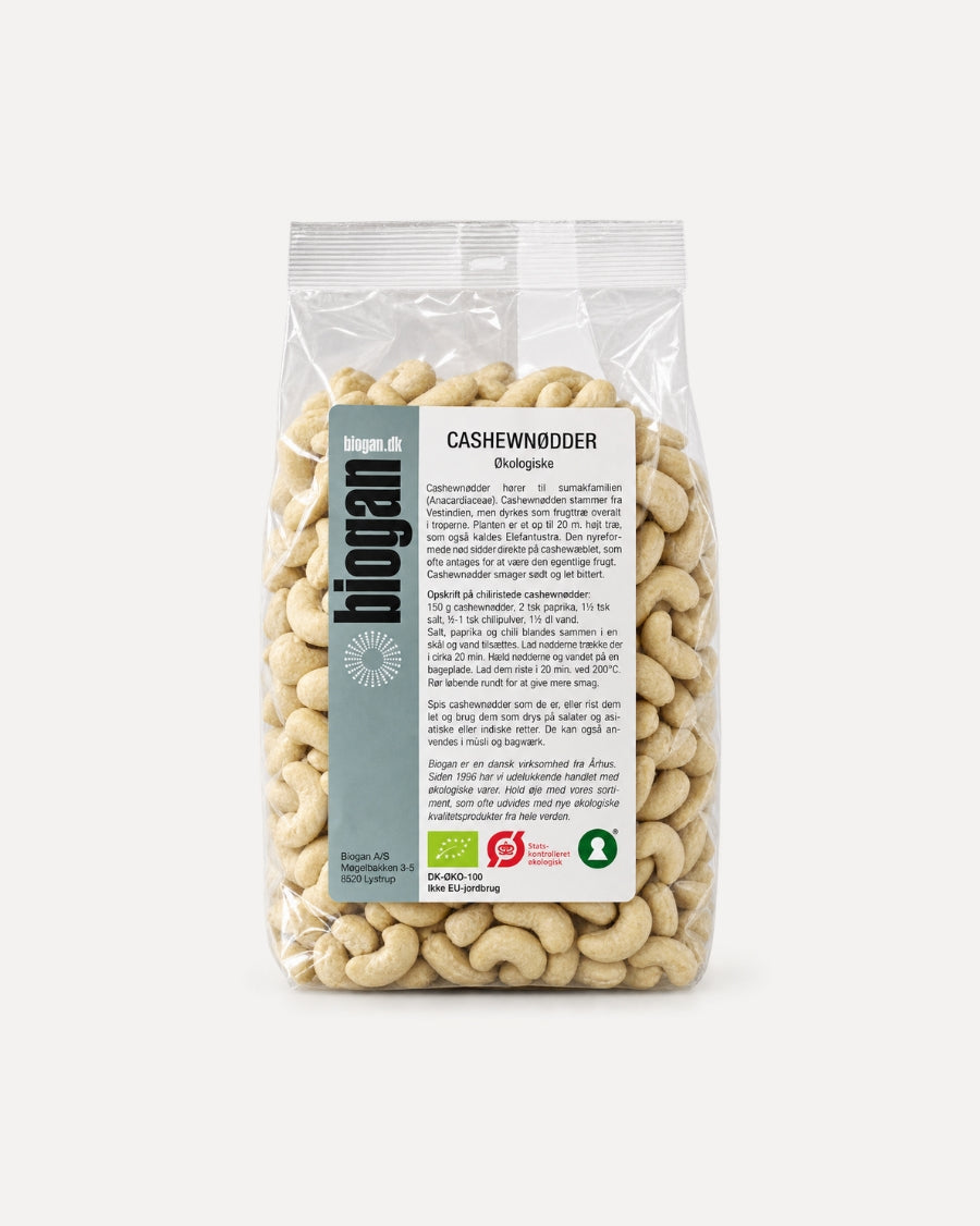 Pose med Biogan økologiske cashewnødder, 750 g