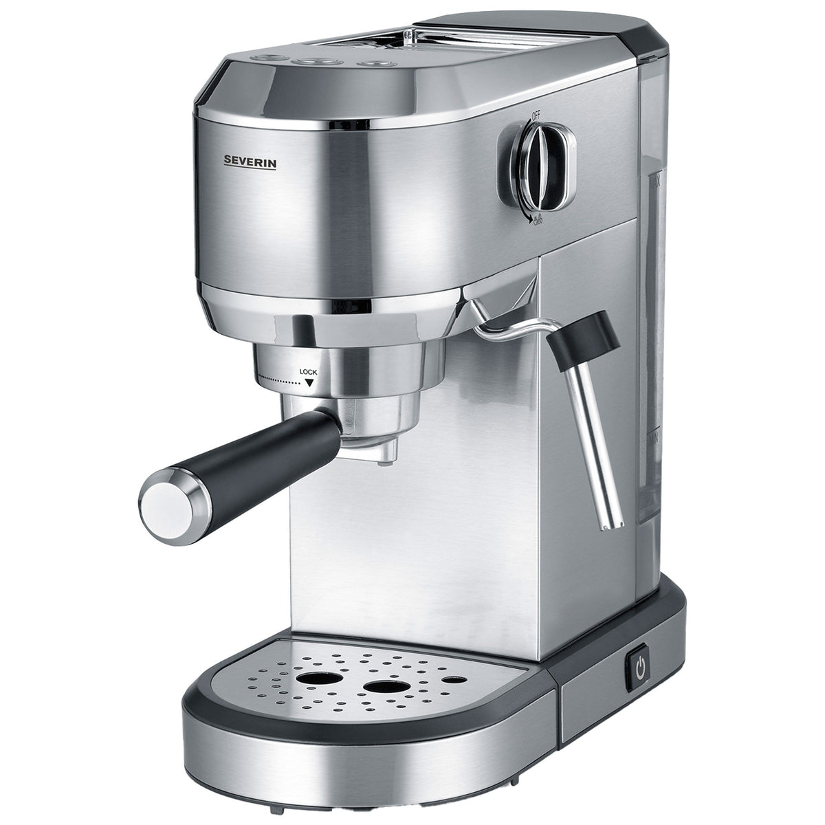 Severin KA5997 Newpresa manuel espressomaskine med kabinet i rustfrit stål