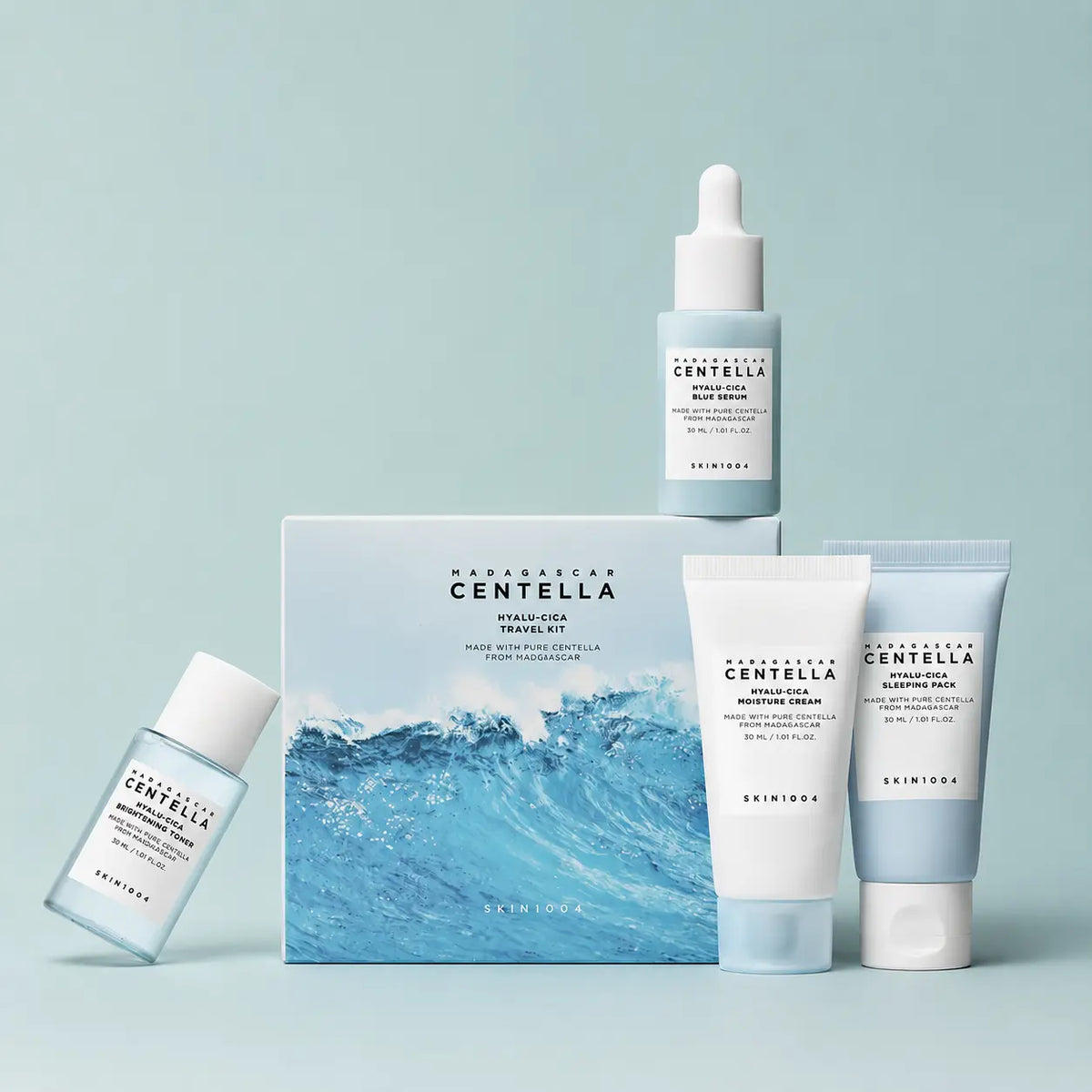 SKIN1004 Madagascar Centella Hyalu-Cica Travel Kit, hudplejesæt i rejsestørrelse