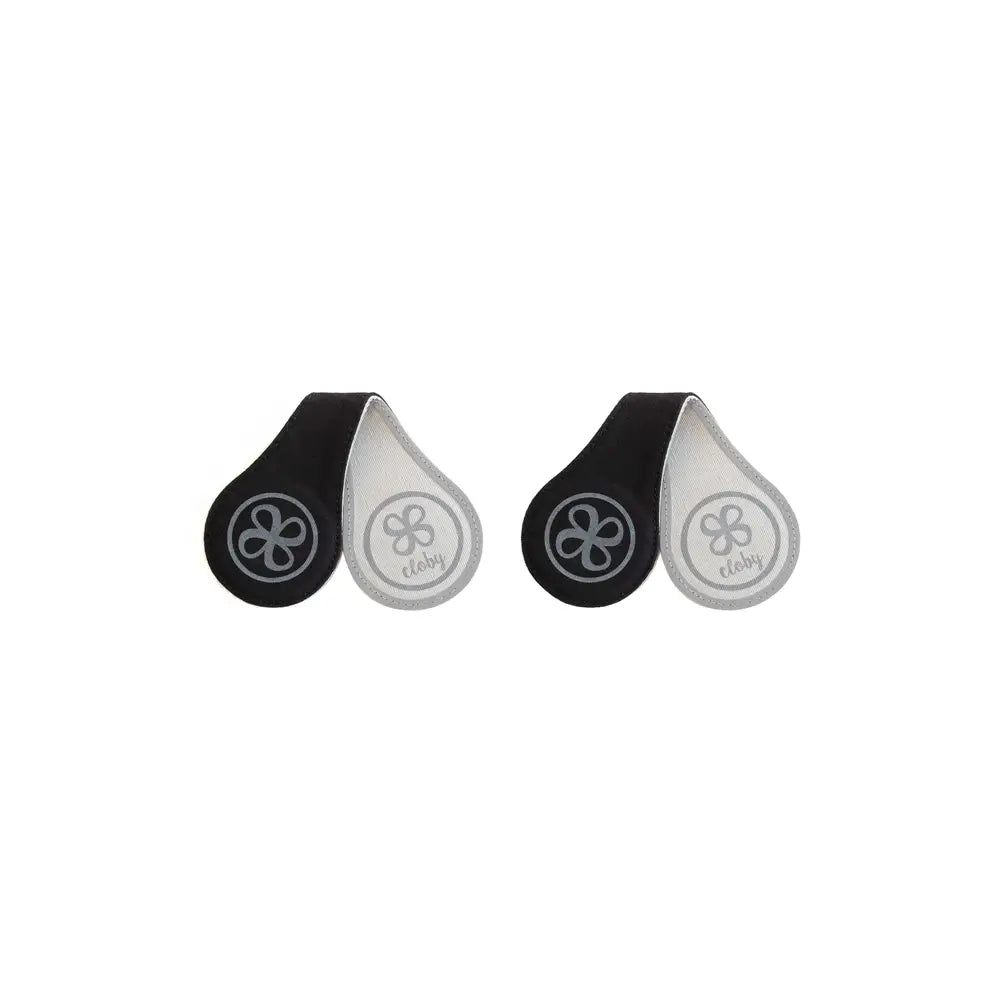 Cloby reflex clips i sort, 2 stk med reflekterende strimmel