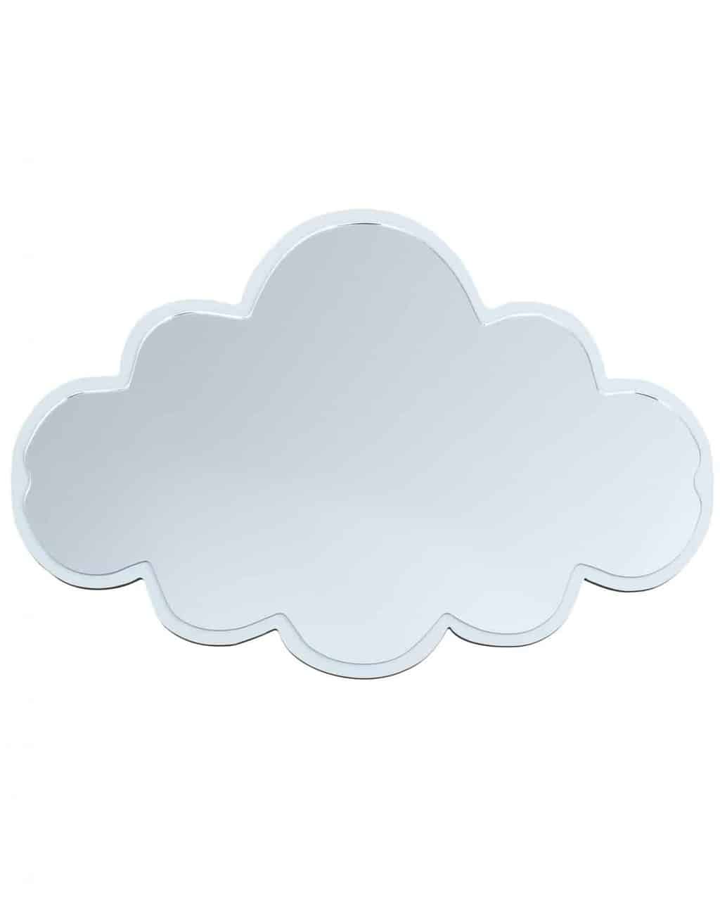 Maseliving Sky spejl i hvid akryl formet som en sky til børneværelset