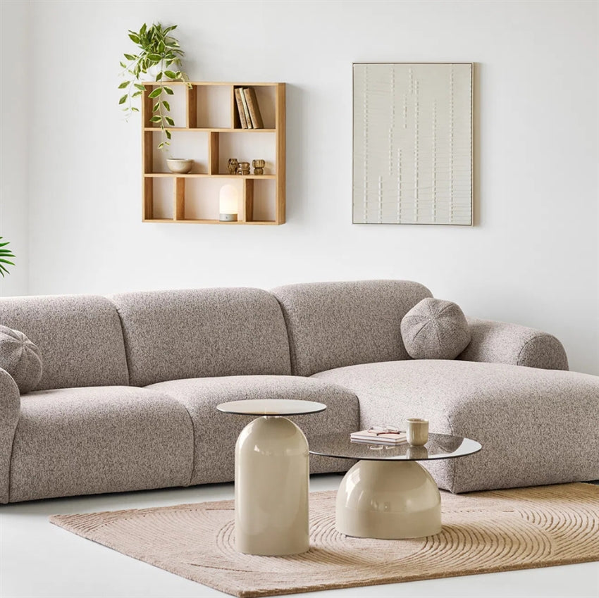 Grå Nordic Design Skagen højrevendt loungesofa med to puder
