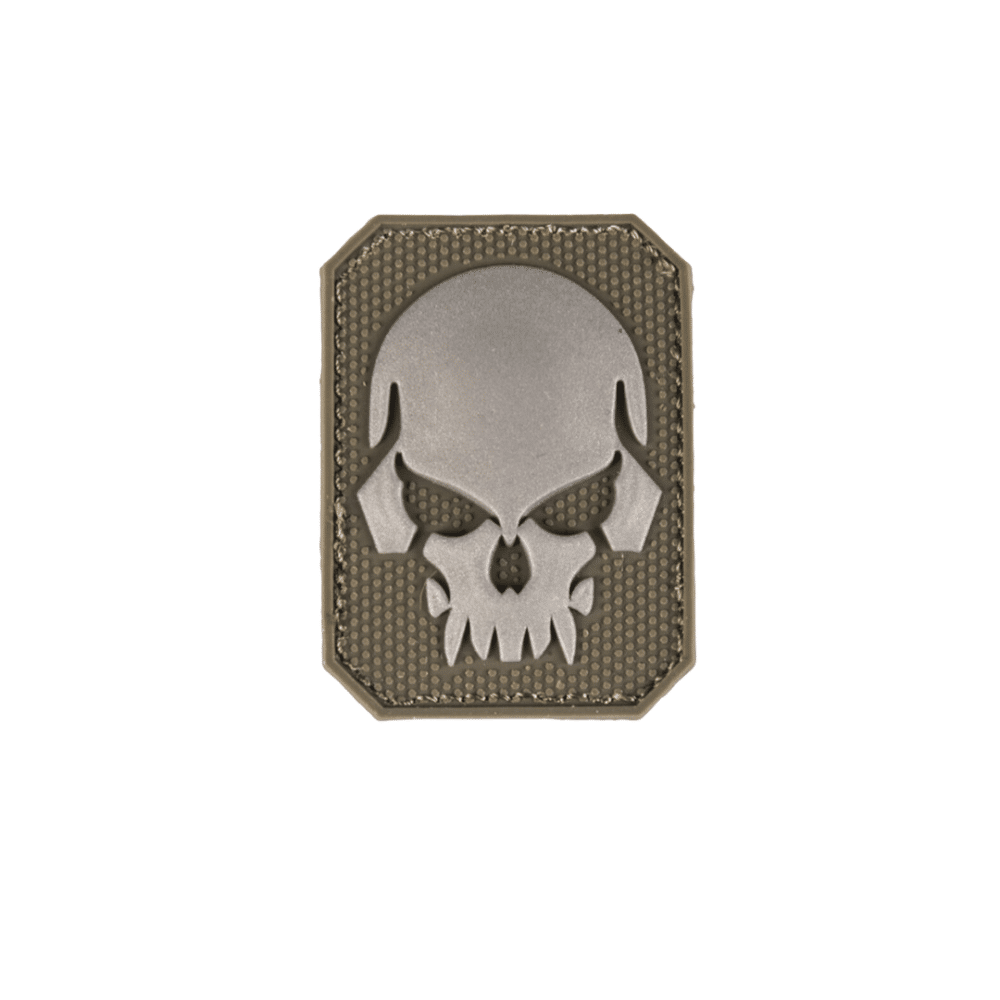 Grøn Cool Kranie patch på 5,5 x 4 cm til velcro