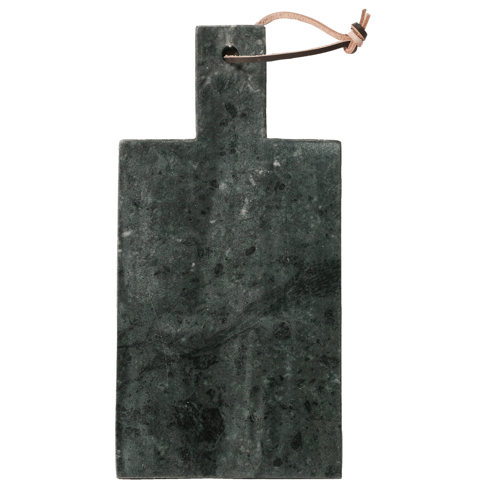 Skærebræt i grøn marmor, 30 x 15 cm, med snor til ophæng