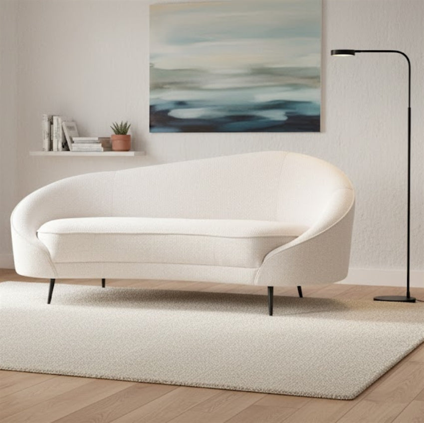 Nordic Design Celina 3-personers sofa i hvid med sorte ben