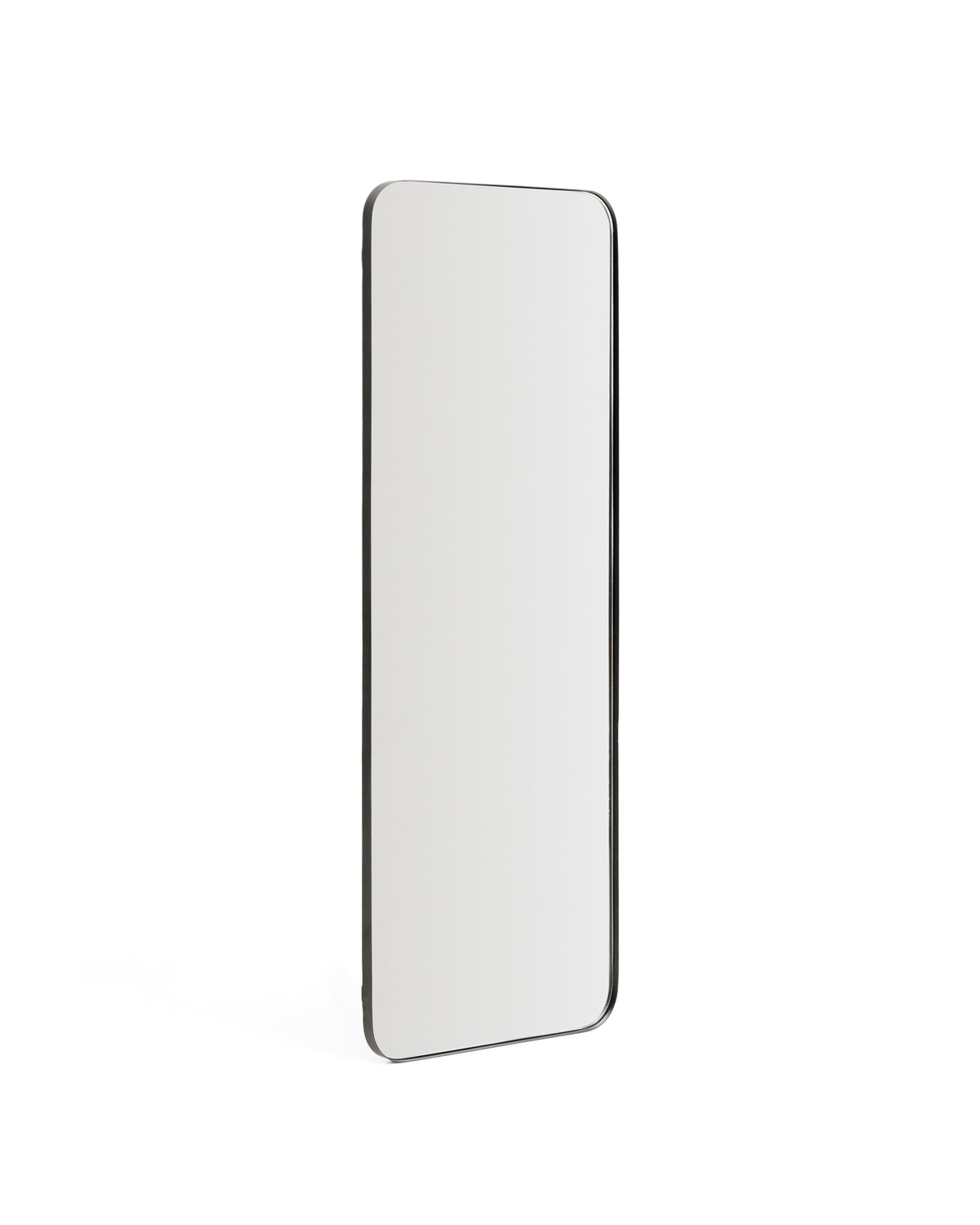 Kave Home Marco smalt rektangulært vægspejl i spejlglas og sort metal, 30 x 100 cm