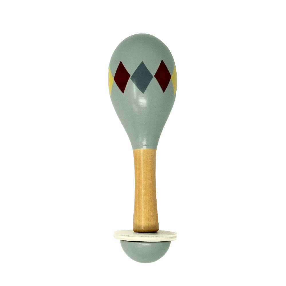 Grønne maracas fra by Astrup til børn, nemme at gribe og ryste