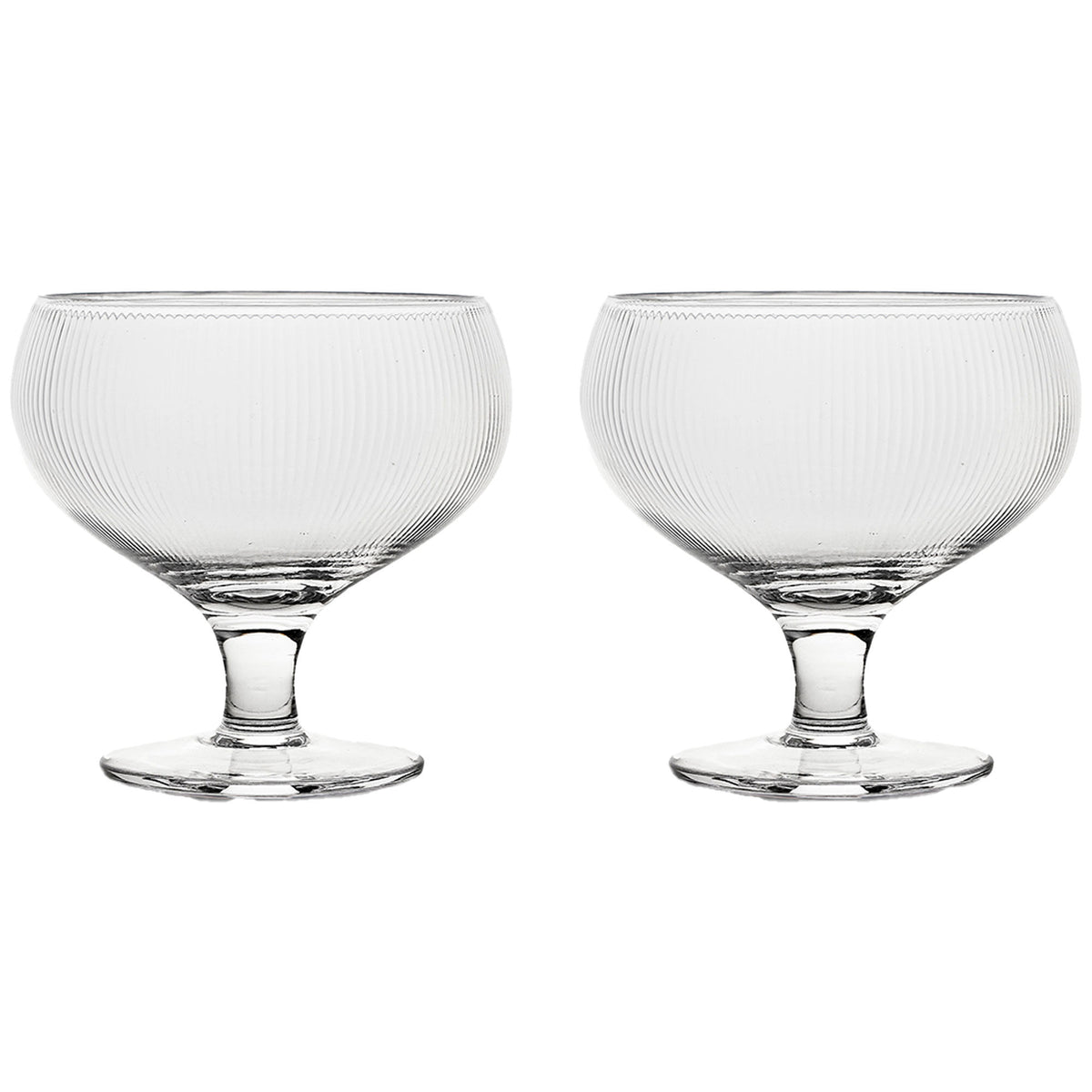 To Sagaform Blanka coupeglas med plads til 30 cl
