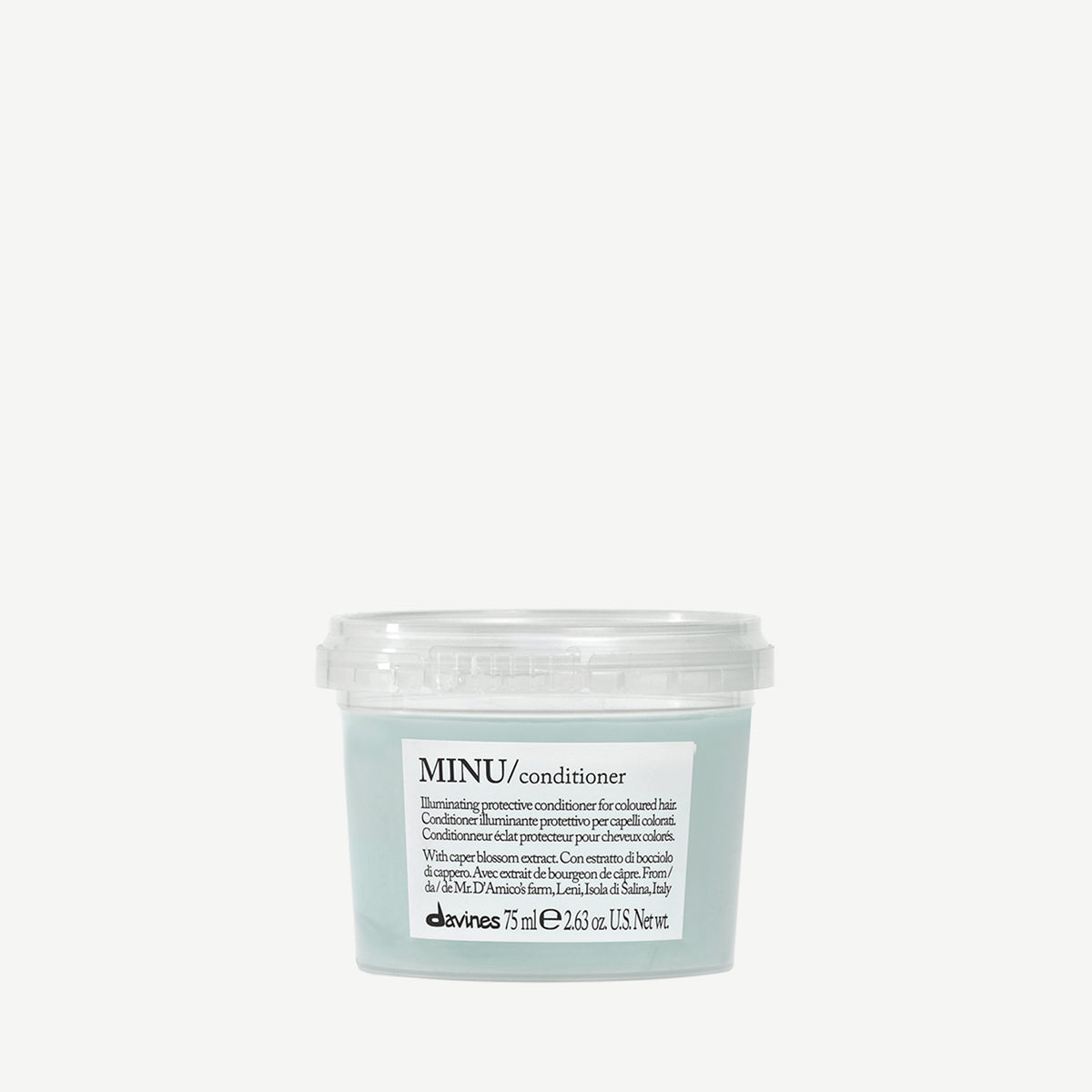 Davines MINU Conditioner, lysgivende balsam til farvet hår og hår med striber i 75 ml