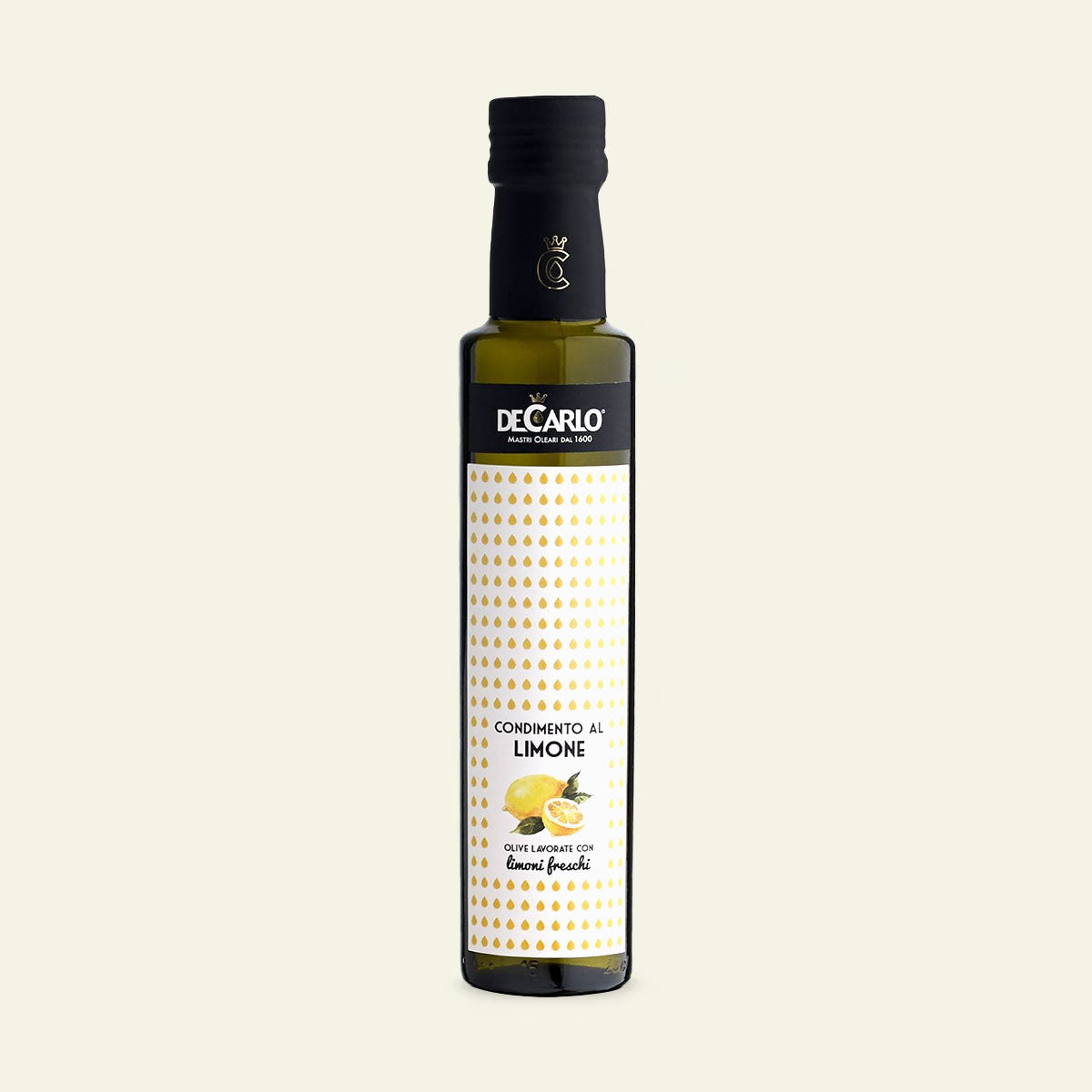 Flaske De Carlo ekstra jomfru olivenolie med citron