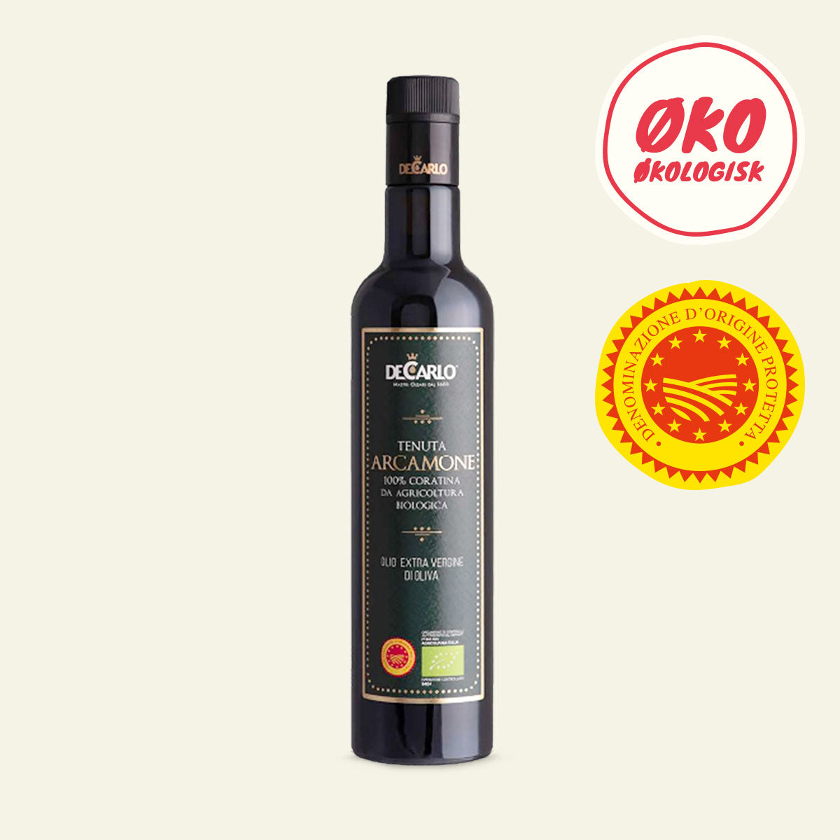 Flaske De Carlo Tenuta Arcamone D.O.P. økologisk ekstra jomfru olivenolie
