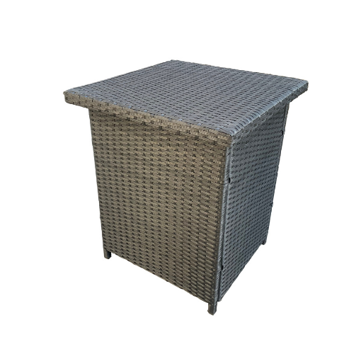 Skovlund sædehyndeboks i alu og sort polyrattan, 57 x 67 x 57 cm