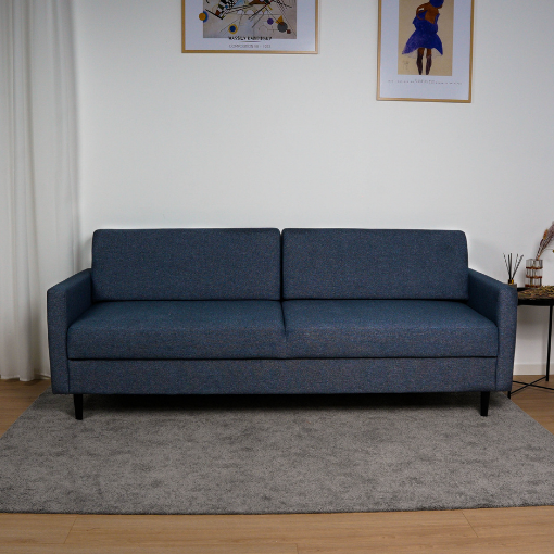 Nordic Design Kolding sovesofa i blåt stof med magasin