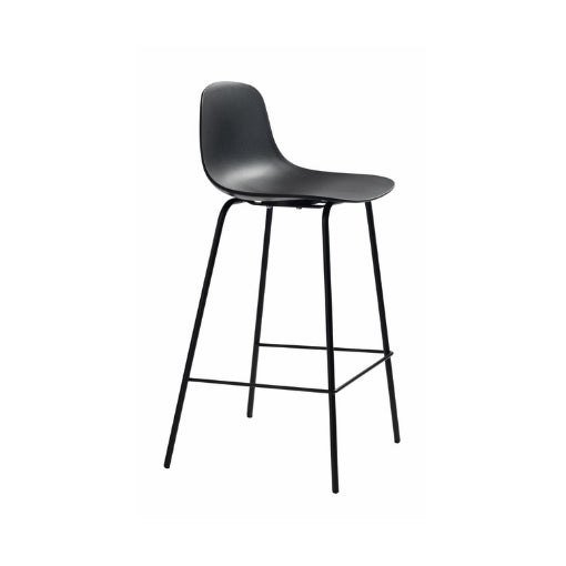 Sort Whitby barstol fra Scandinavian Living med ben i sort pulvermetal
