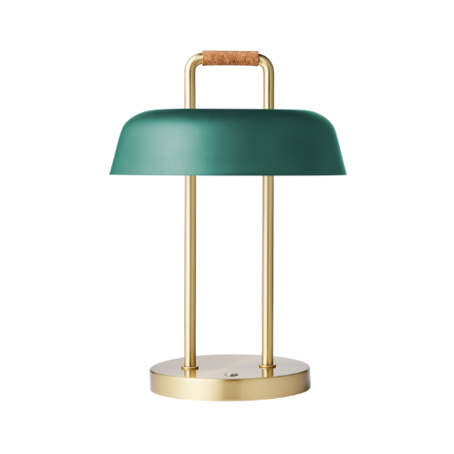 Light by Hammel Heim opladelig bordlampe med messingbase og racing green skærm