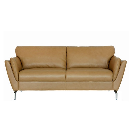 Santana 2 personers sofa i brunt læder med kromstel fra BD Mobel