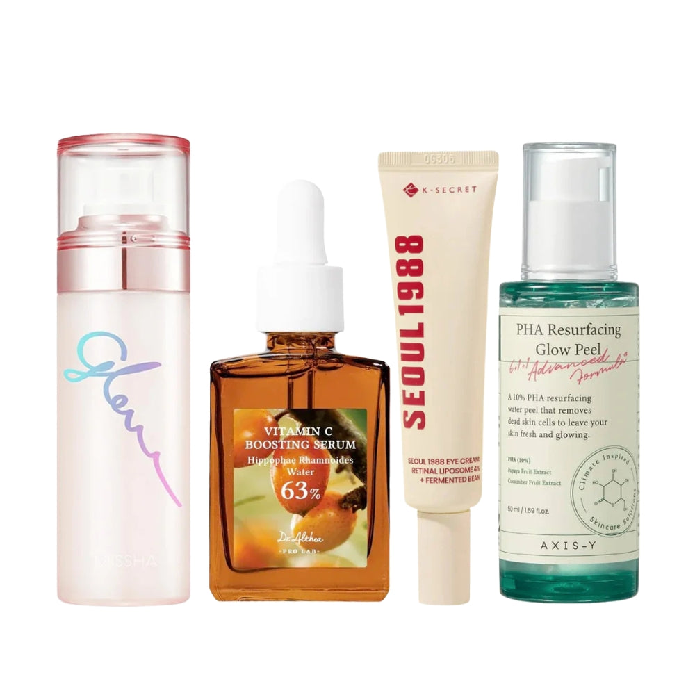 Maryams 4 favoritter, hudplejerutine med fire produkter, blandt andet AXIS-Y PHA Resurfacing Glow Peel