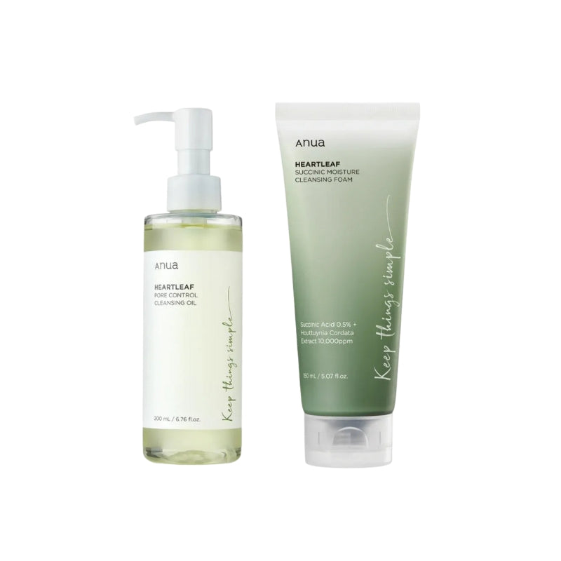 ANUA dobbeltrens bestående af cleansing oil og efterfølgende rensetrin