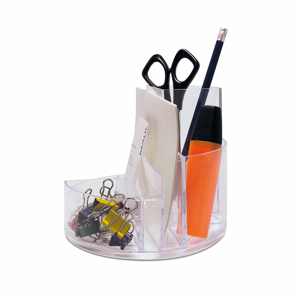 Transparent skrivebordsorganizer fra Maul MAULroundbox