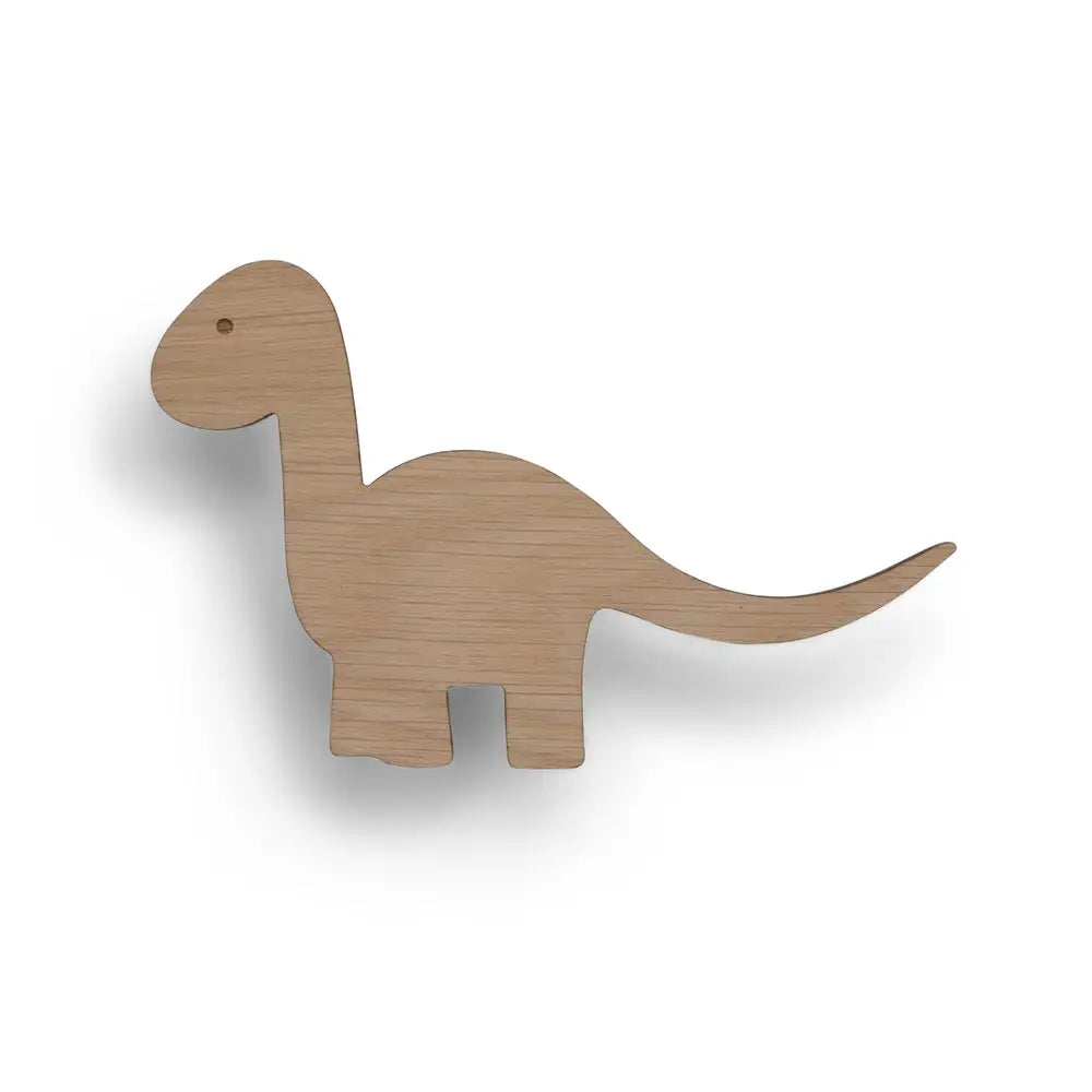 Maseliving knage i egetræ formet som en dinosaur