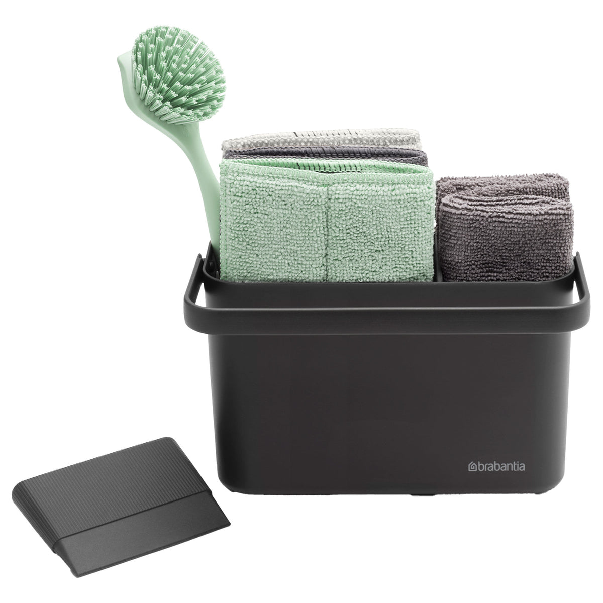 Brabantia SinkSide rengøringssæt i mørkegrå til køkkenvasken