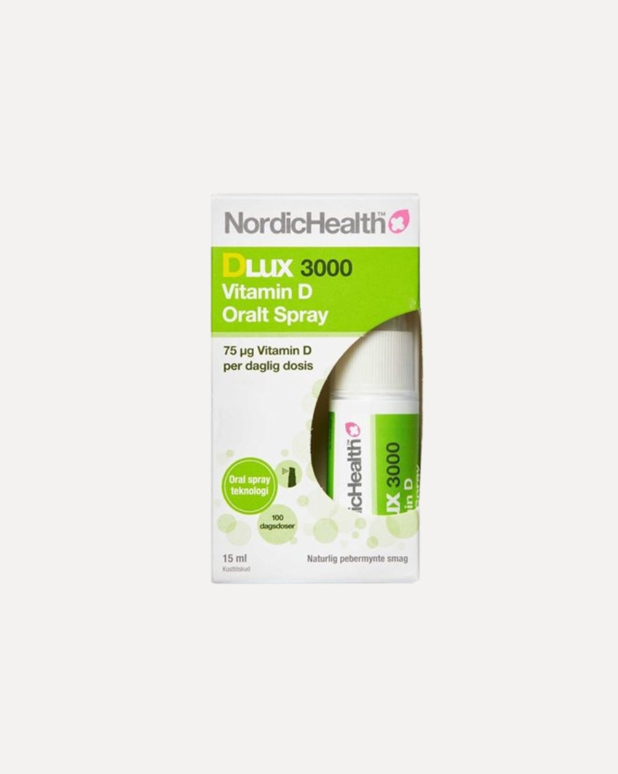 Flaske med NordicHealth D3000 vitamin D spray, 75 g
