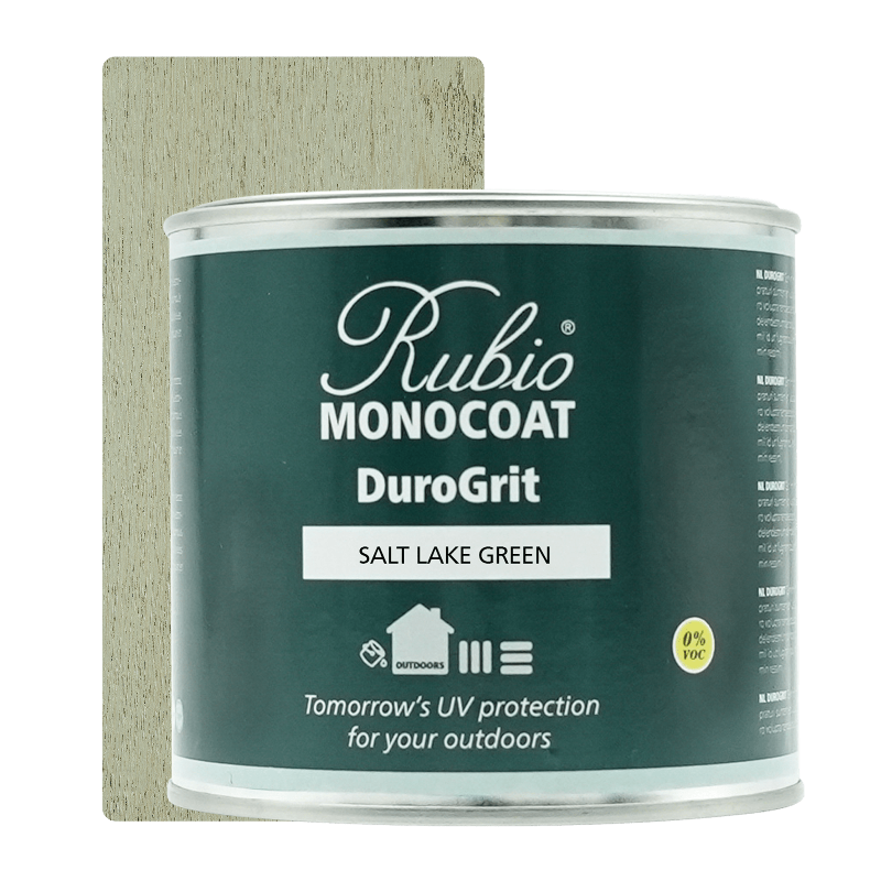 Rubio Monocoat DuroGrit udendørs træolie i farven Salt Lake Green, 0,5 liter