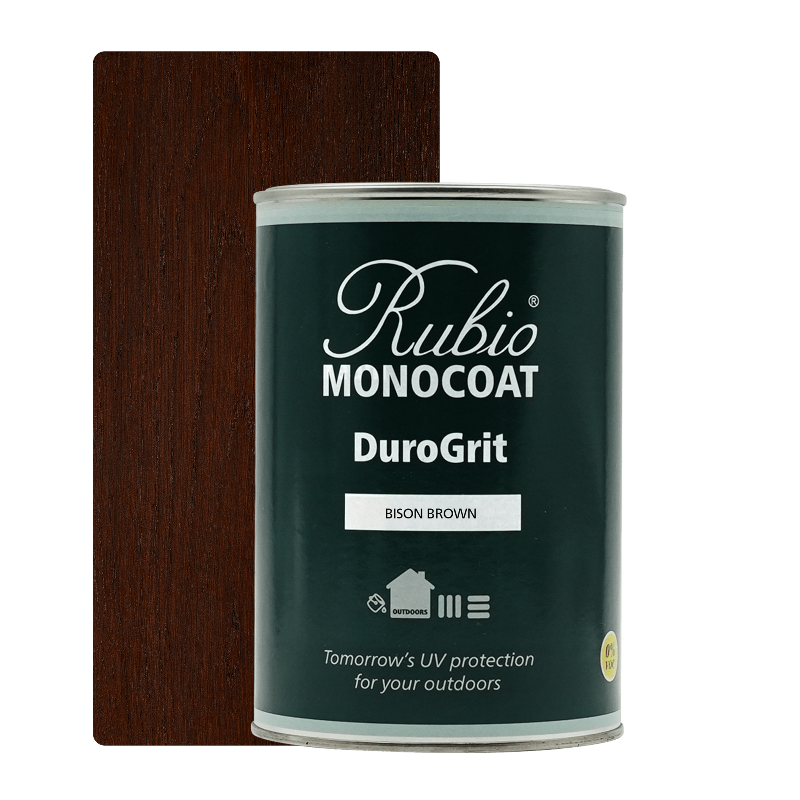 Rubio Monocoat DuroGrit udendørs træolie i farven Bison Brown, 1 L