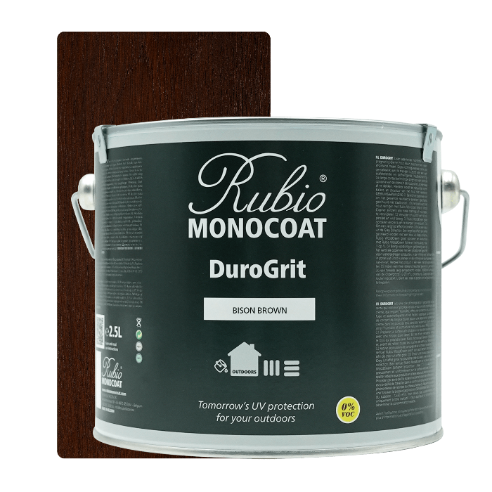Rubio Monocoat DuroGrit udendørs træolie i farven Bison Brown, 2,5 L