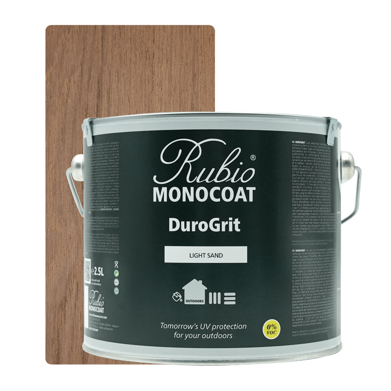 Rubio Monocoat DuroGrit udendørs træolie i farven Light Sand, 2,5 liter