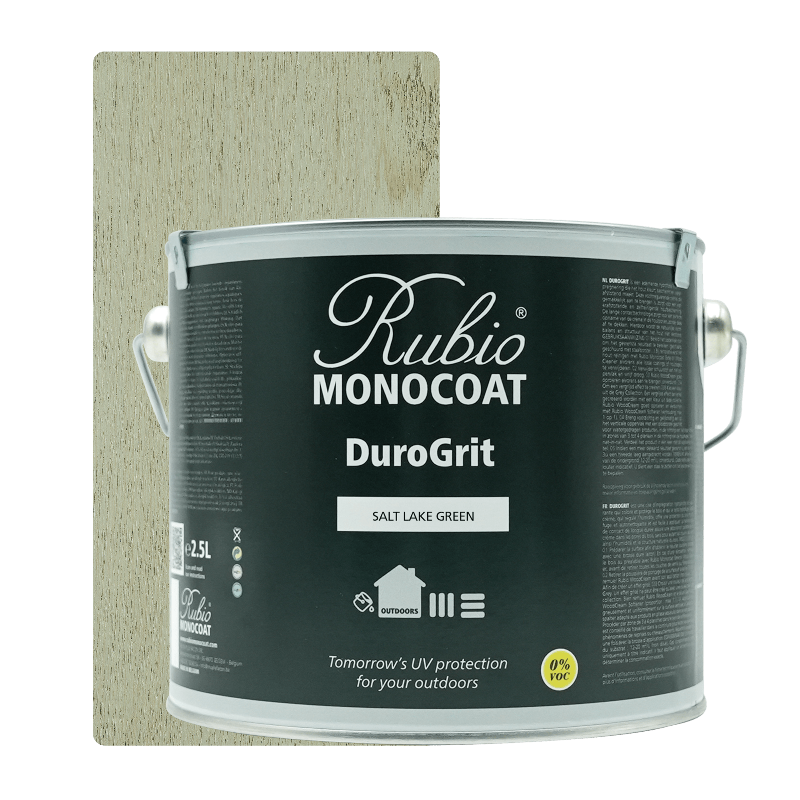 Rubio Monocoat DuroGrit udendørs træolie i Salt Lake Green, 2,5 L dunk