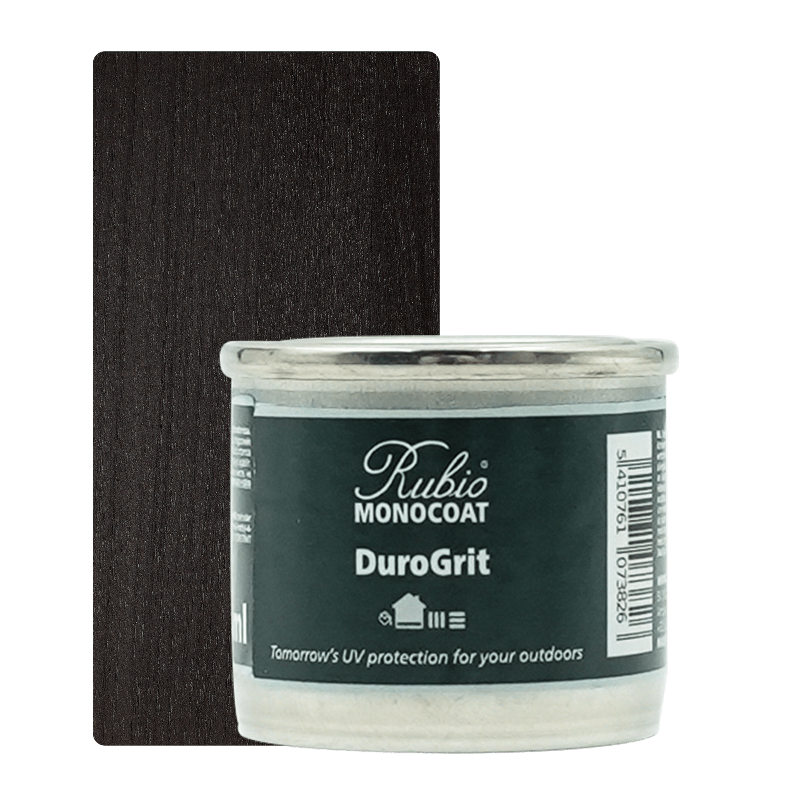 Rubio Monocoat DuroGrit udendørs træolie i farven Saddle Black, 30 ml