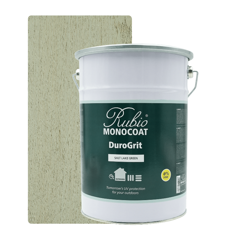 Rubio Monocoat DuroGrit udendørs træolie i farven Salt Lake Green, 5 L