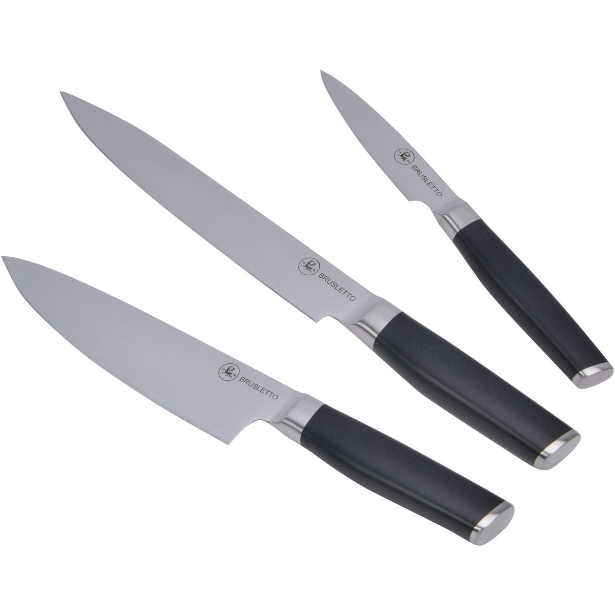 Brusletto knivsæt i sort med kokkekniv, filetkniv og urtekniv