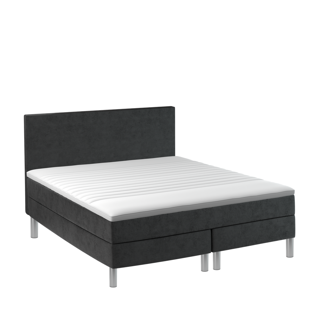Bobo Home kontinentalseng 180 x 200 cm i antracit, vist med ben i alu