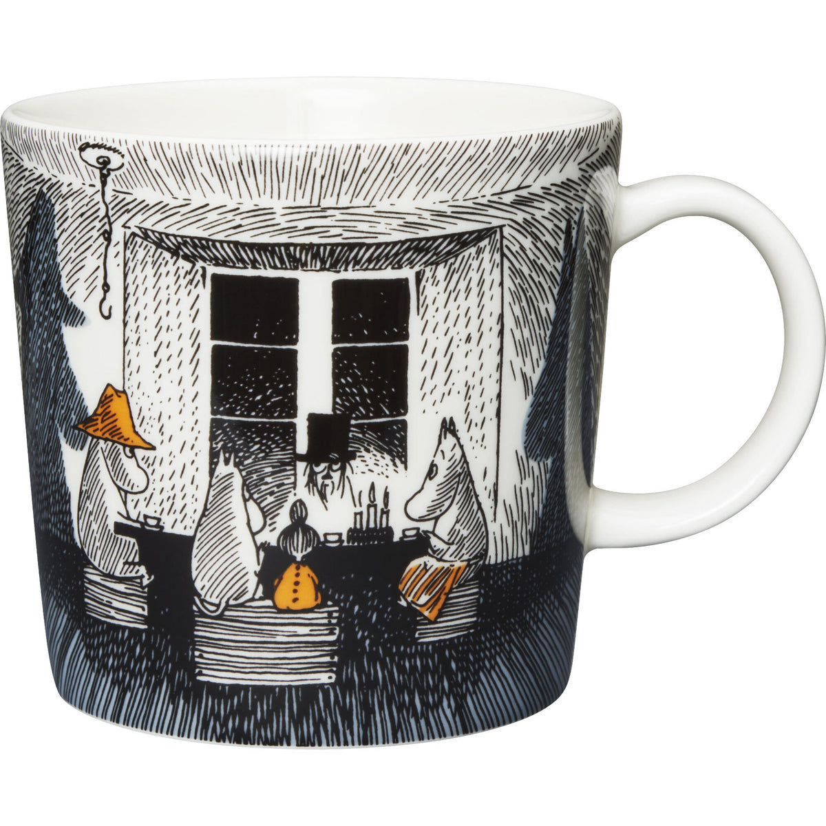 Moomin Arabia Mumikrus i porcelæn med farvestrålende motiv af Mumitroldene
