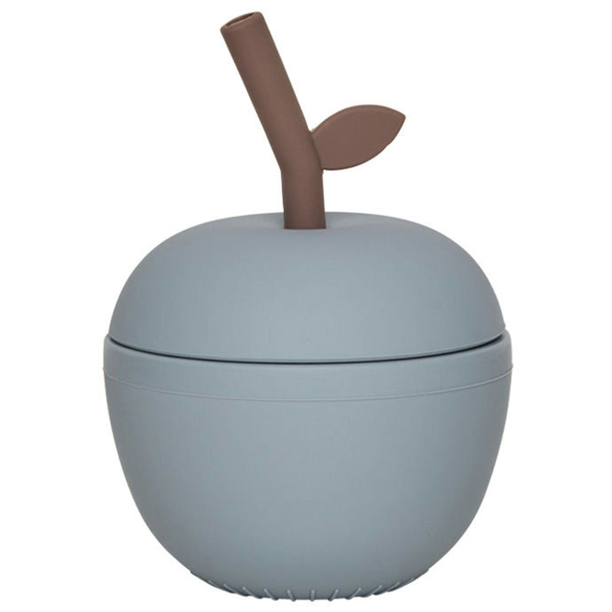 OYOY Mini Apple børnekrus i silikone formet som et æble i dusty blue