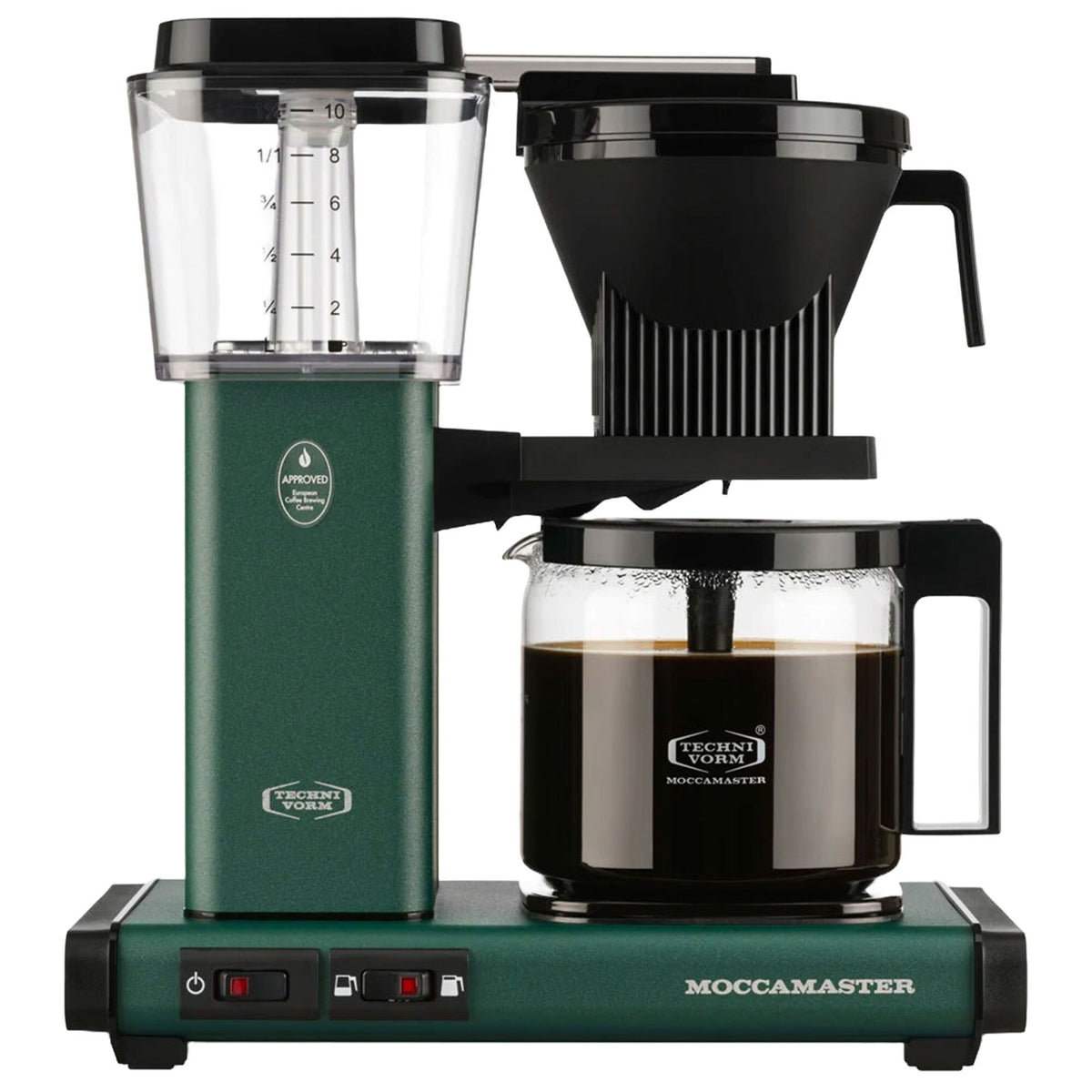 Moccamaster Optio kaffemaskine i farven forest green
