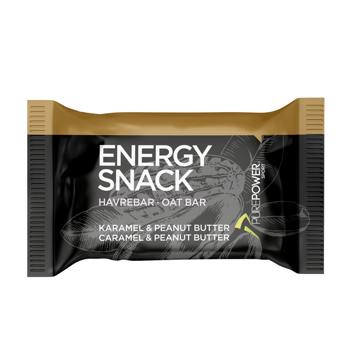 PurePower Energy Snack med smag af karamel og peanutbutter, 50 g snackbar