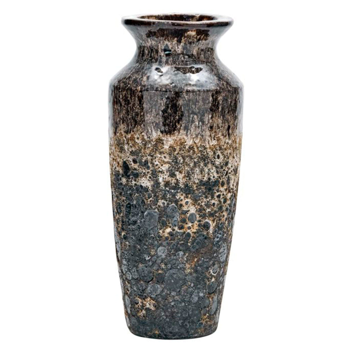 House Doctor Maya vase i antikbrunt stengods med varierende glasyr