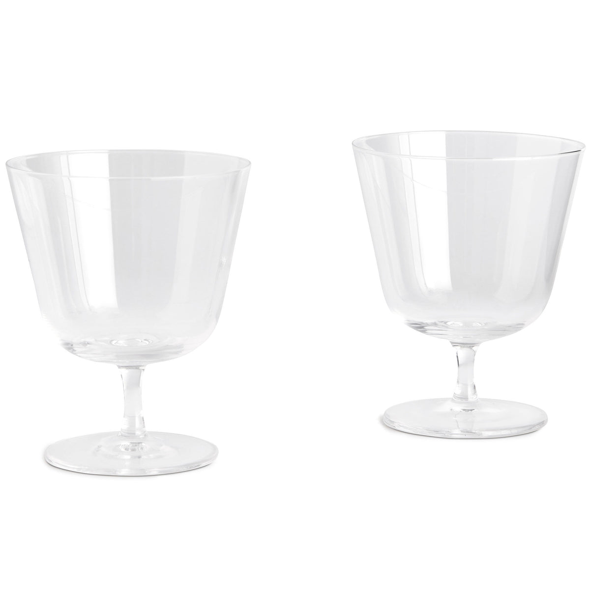 Hay Curve Stem Glas small i klar udgave, sæt med to håndlavede glas