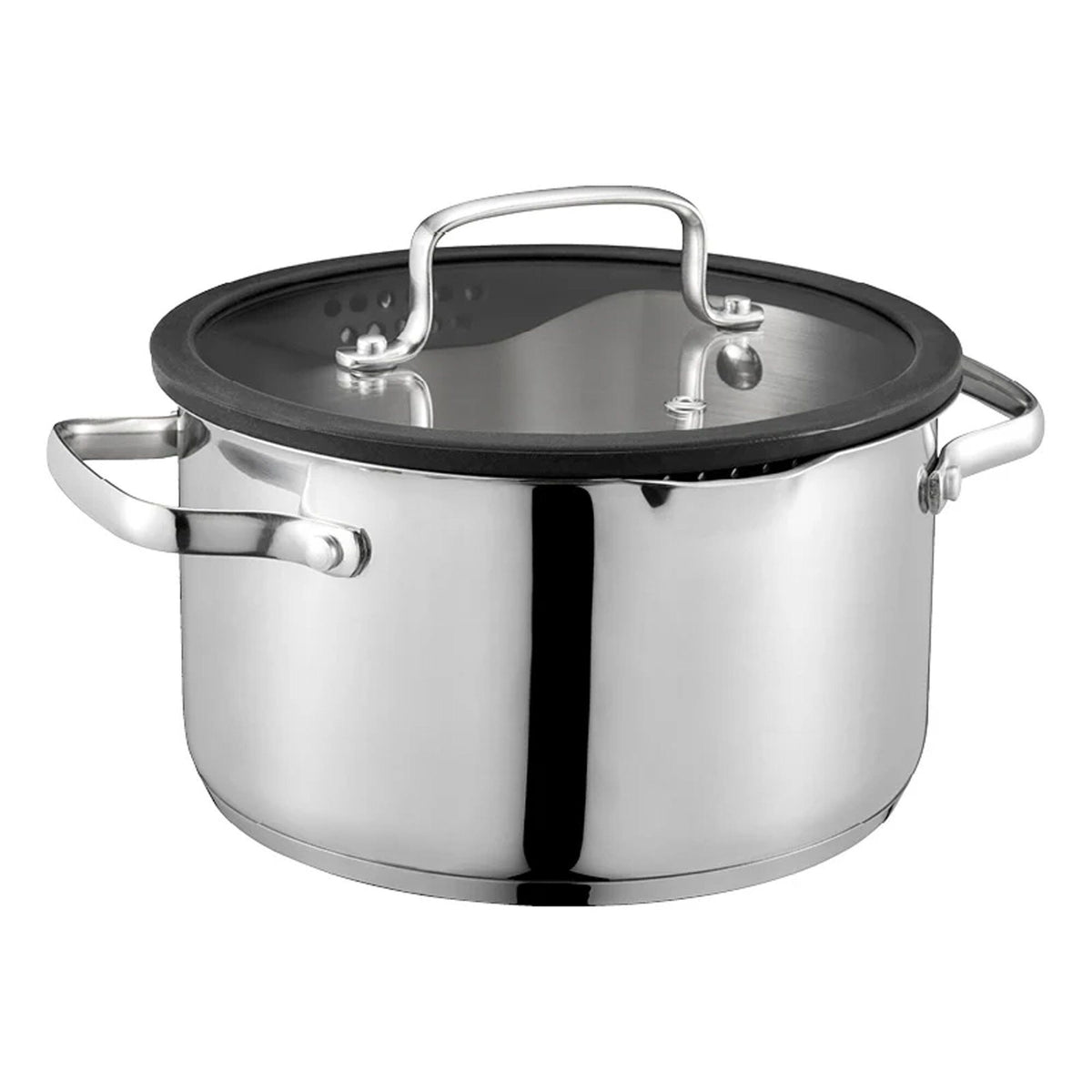 Dorre Karla gryde i rustfrit stål, 3 liter og 22 cm, med glaslåg