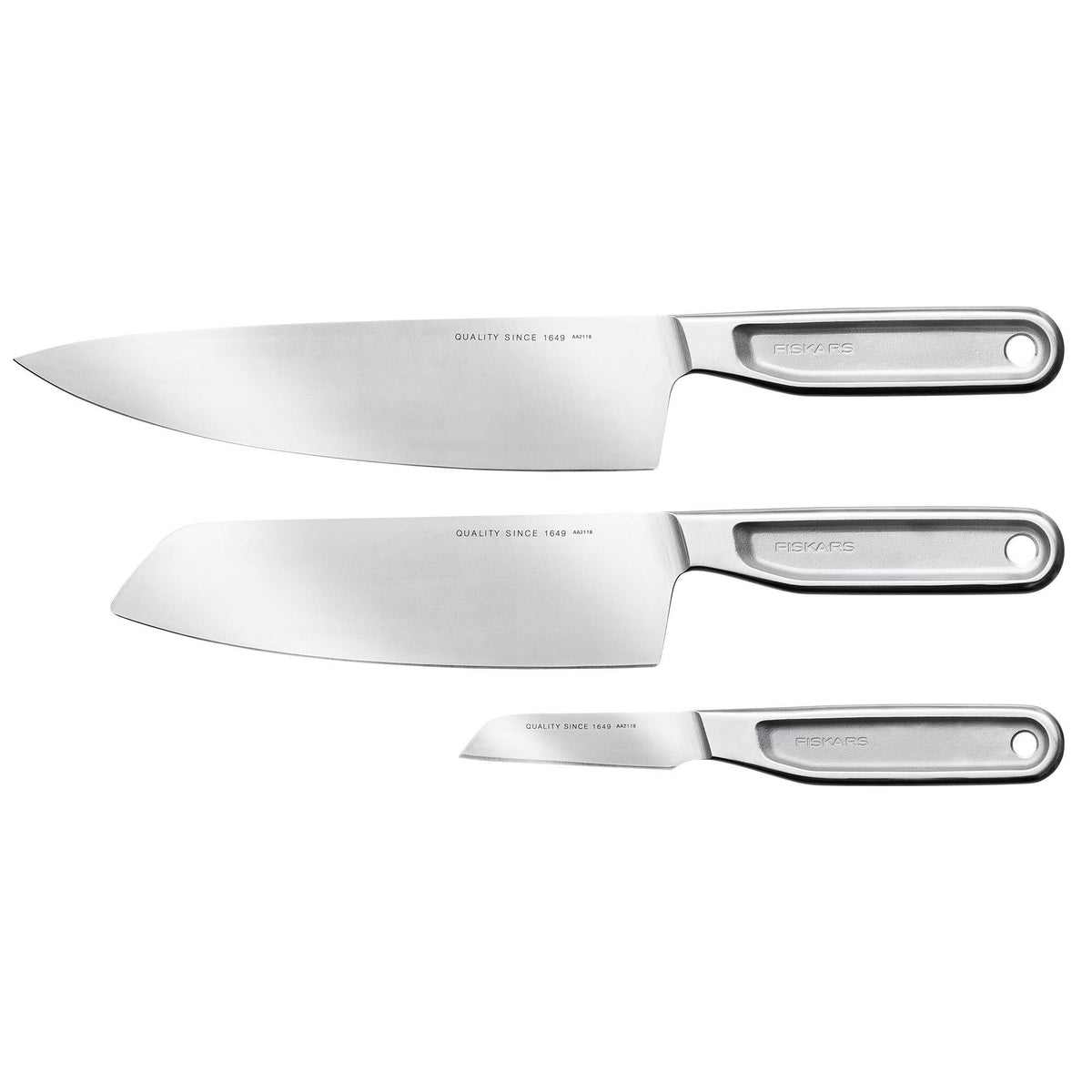 Fiskars All Steel knivsæt med tre køkkenknive