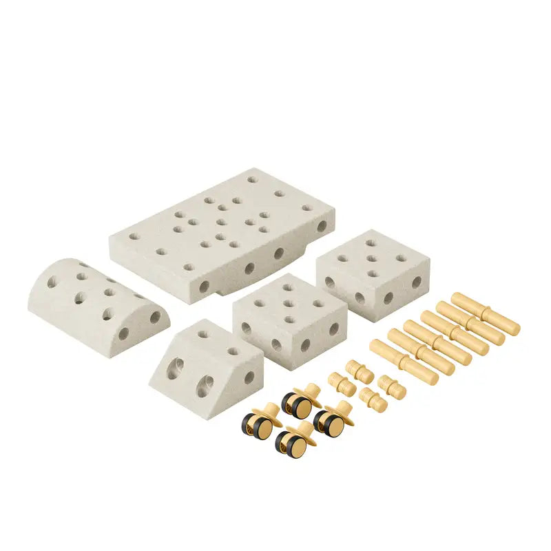 Modu Explorer Kit aktivitetslegetøj i Sand Grey og Honey Yellow