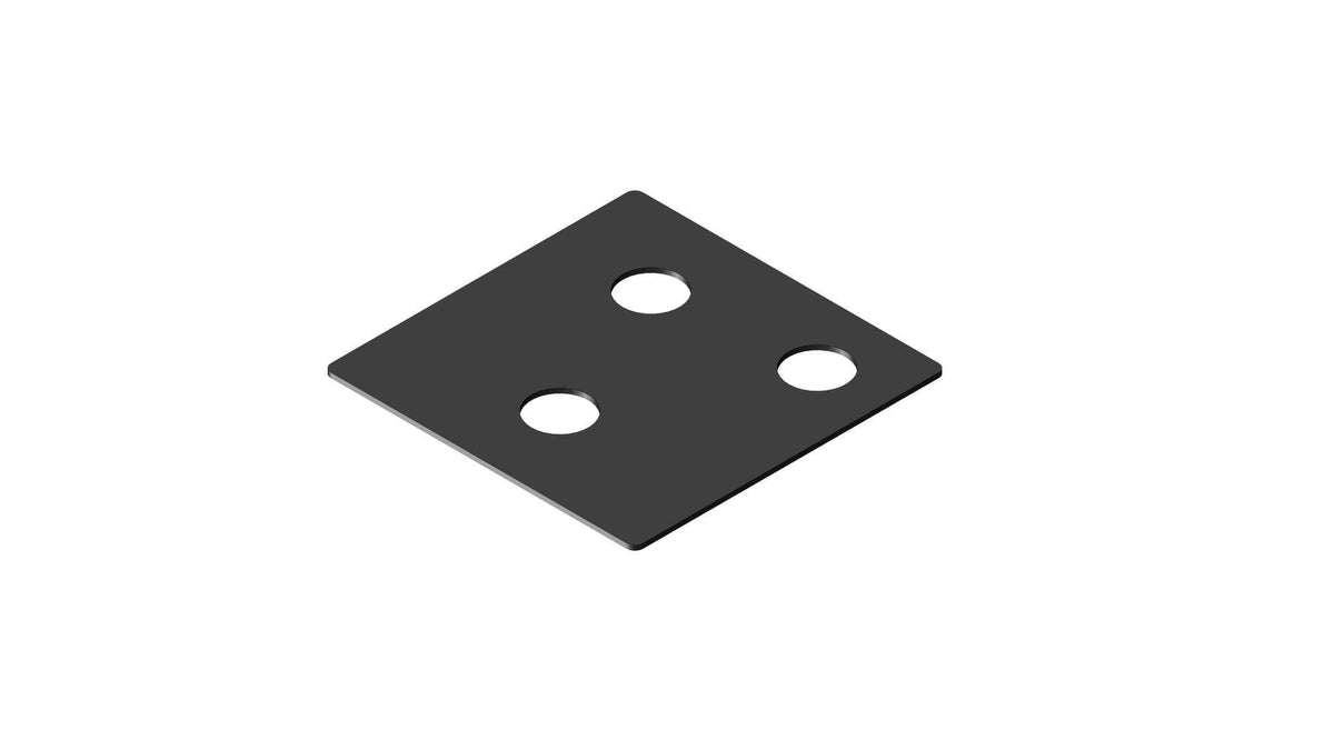 GrowCamp kvadratisk plastplade i HDPE til GrowWater, 385 x 385 mm med 3 huller