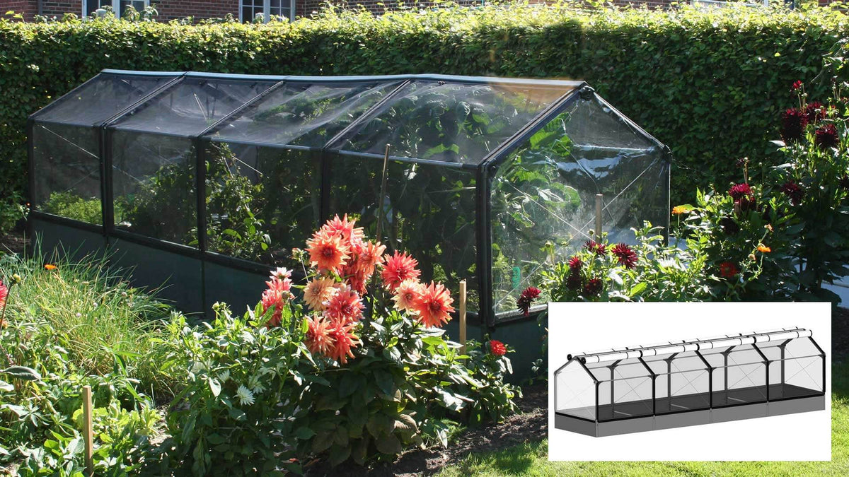 GrowCamp drivhus 5,7 m2 i PVC med overbygning af aluminiumsrør