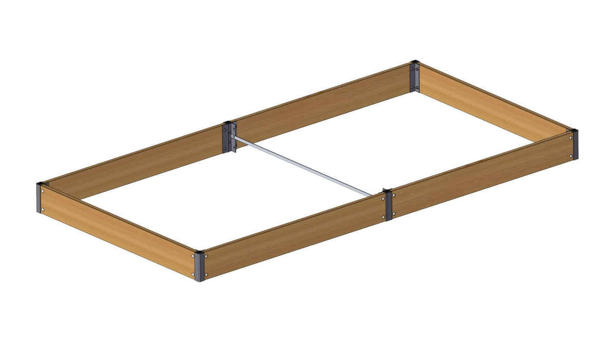 GrowCamp højbed i sibirisk lærk, 15 x 120 x 240 cm, med alu-stolper