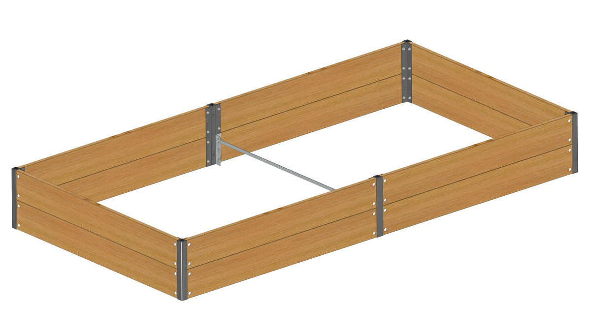 GrowCamp højbed i sibirisk lærk, 30 x 120 x 240 cm, med matsorte alu-stolper